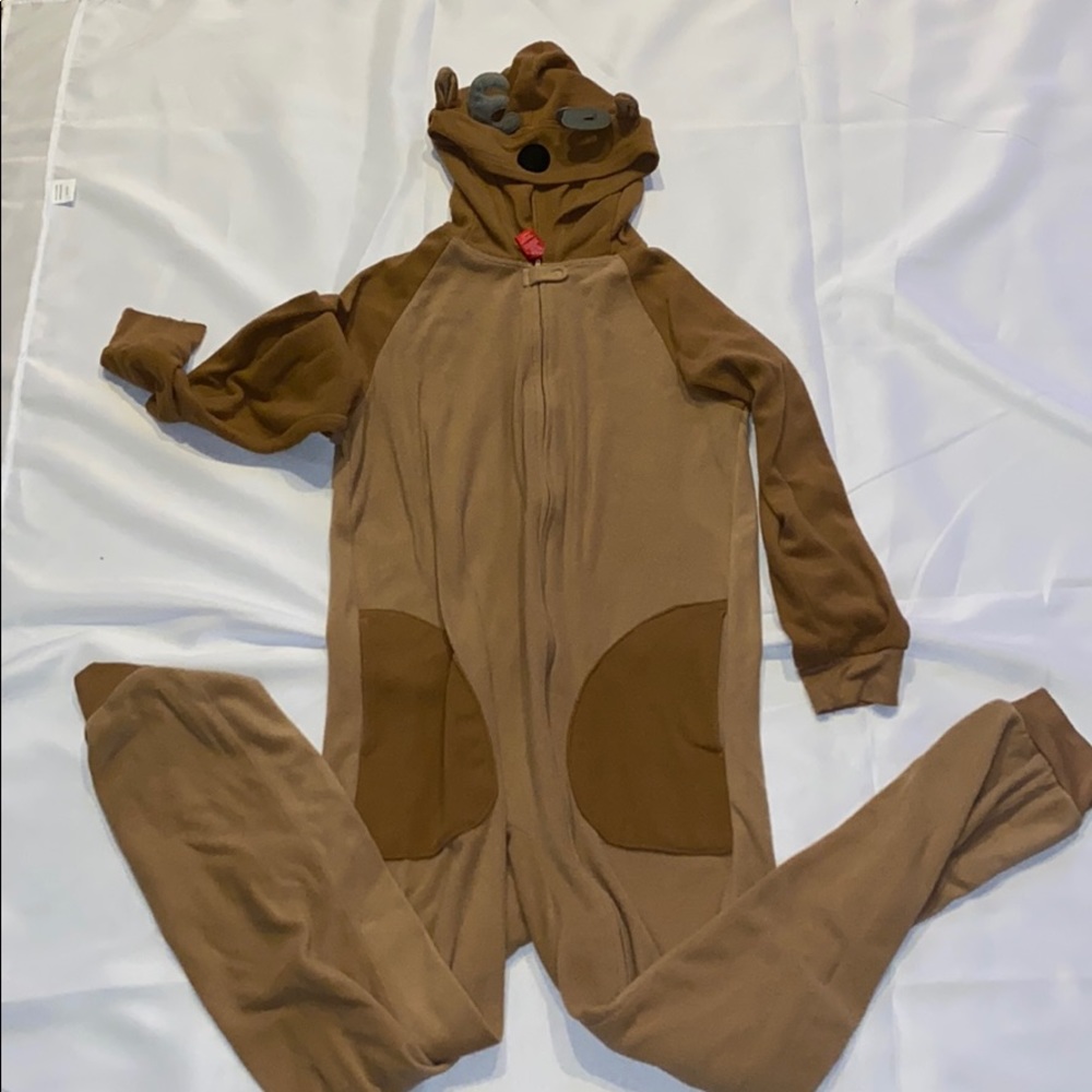 Kid’s reindeer onesie pajamas